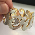 Shangjie OEM Nombre de la letra personalizada brazalete y pulseras brazaletes de cobre chapado en oro